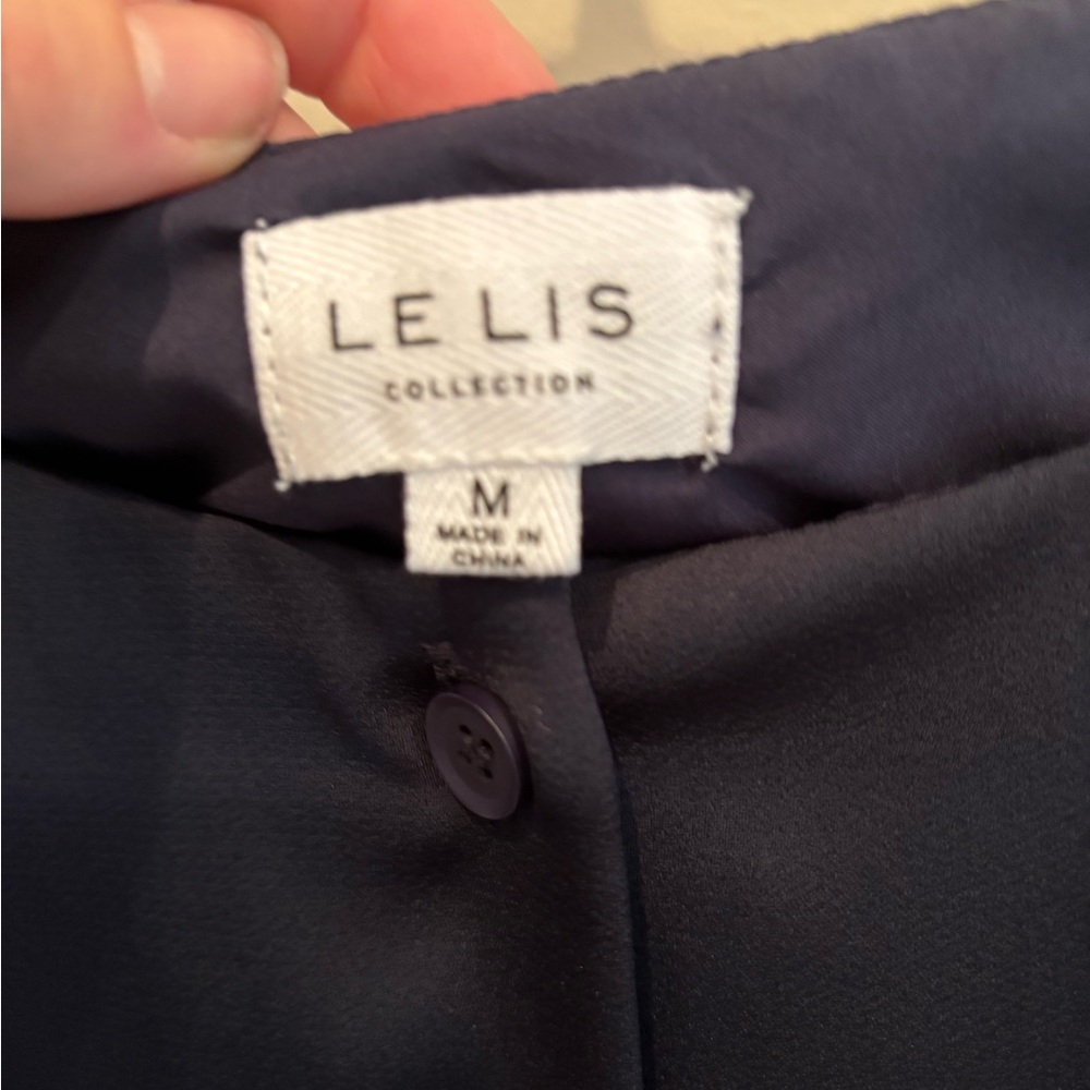 Le Lis Navy Button-Front Mini Dress - Picture 3 of 3